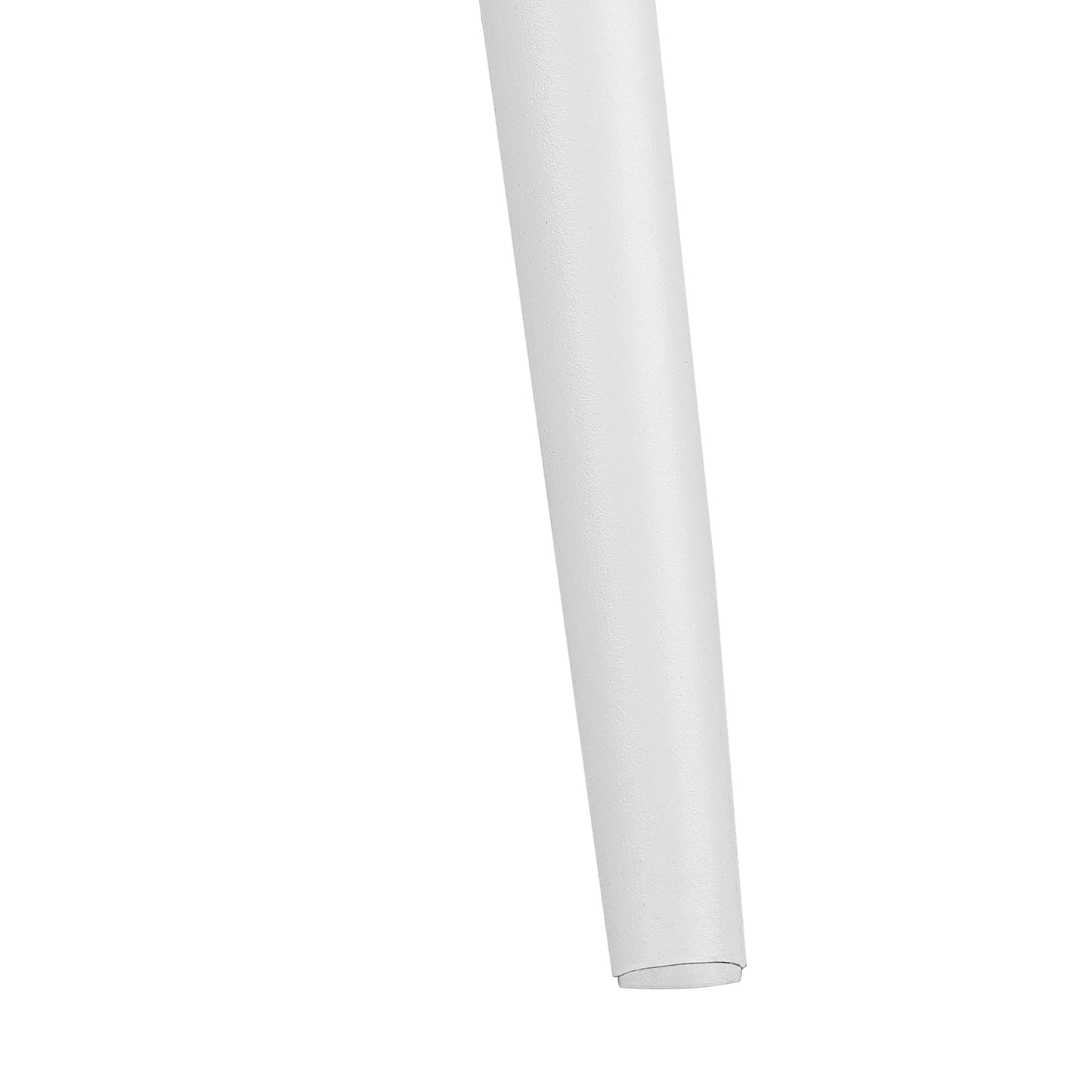 Close up of a textured white furniture leg made of metal