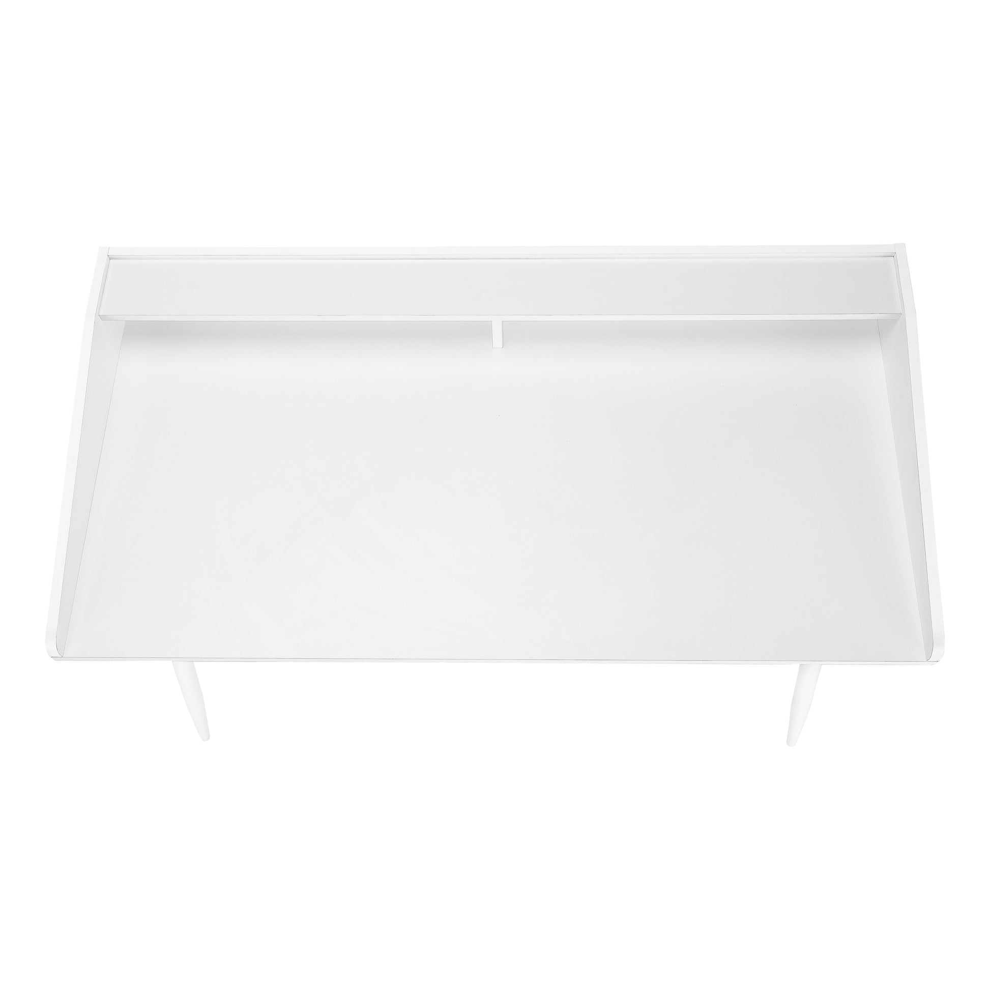 Minimalist white wallmounted desk with a clean modern design for small spaces