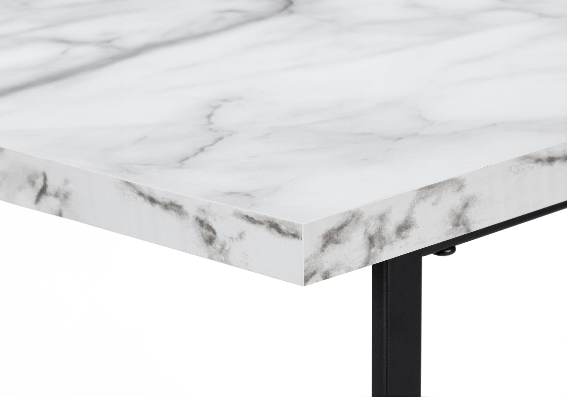 Closeup of white marble countertop with black veins suitable for kitchen islands