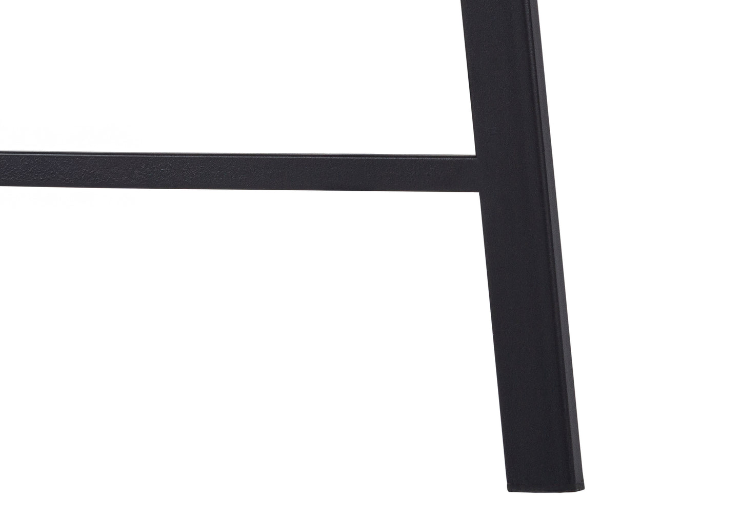 Black metal bar stool leg detail powdercoated finish for durability