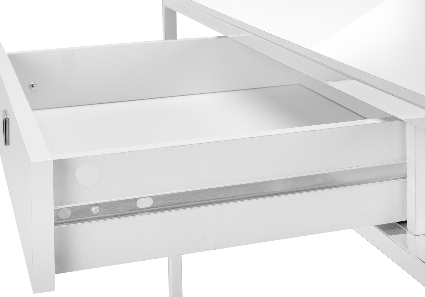 White IKEA dresser drawer with smooth metal glides