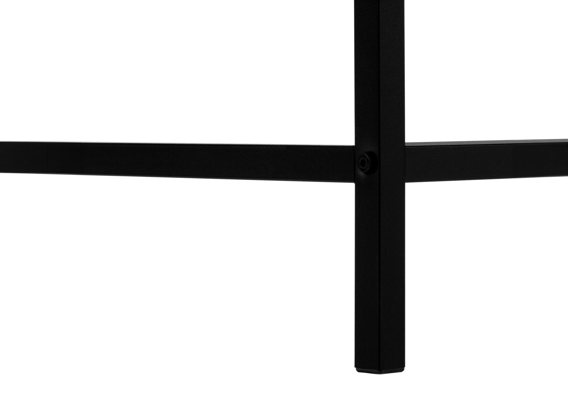 Black metal table legs with visible screw detail contemporary design