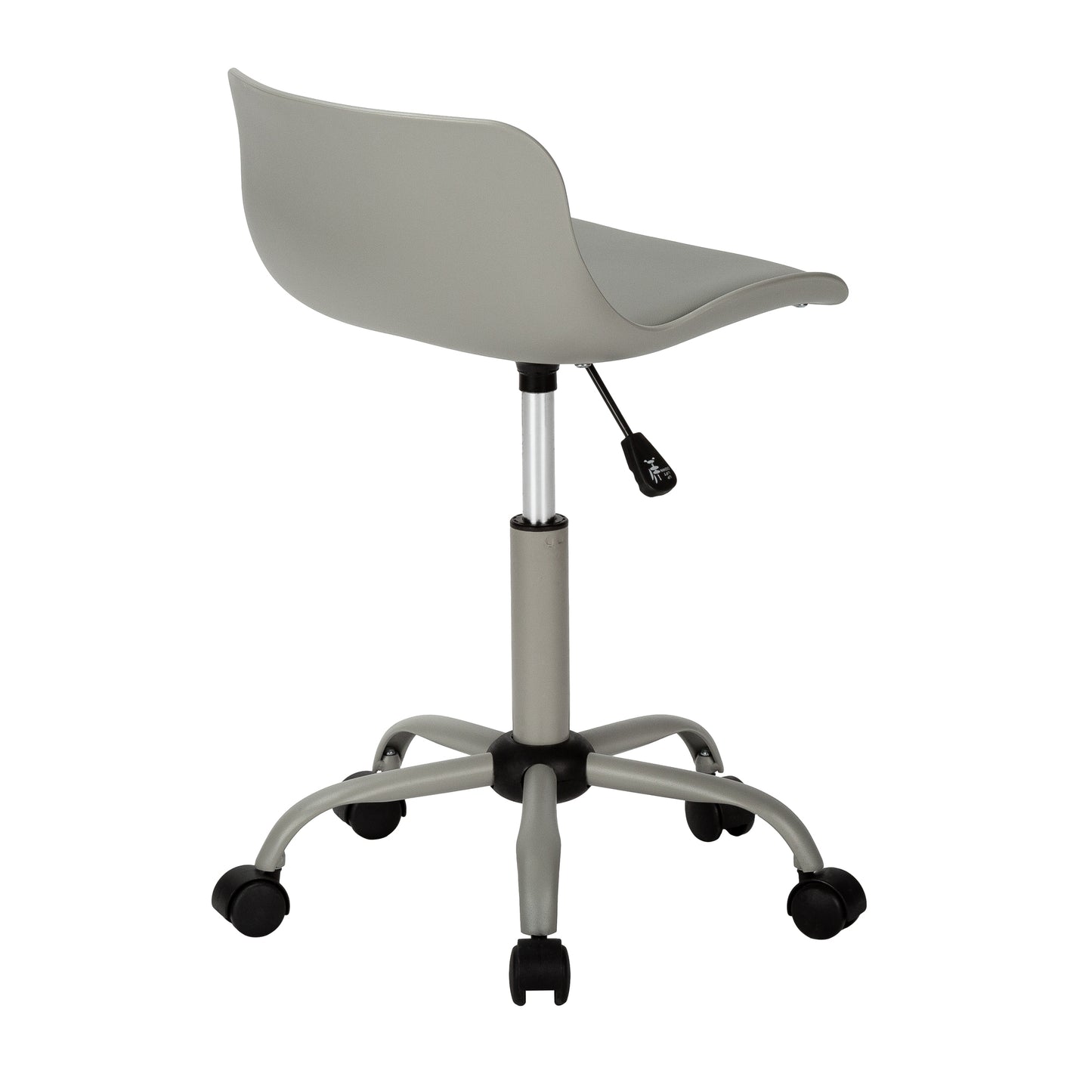Modern grey ergonomic office chair with adjustable height and swivel base