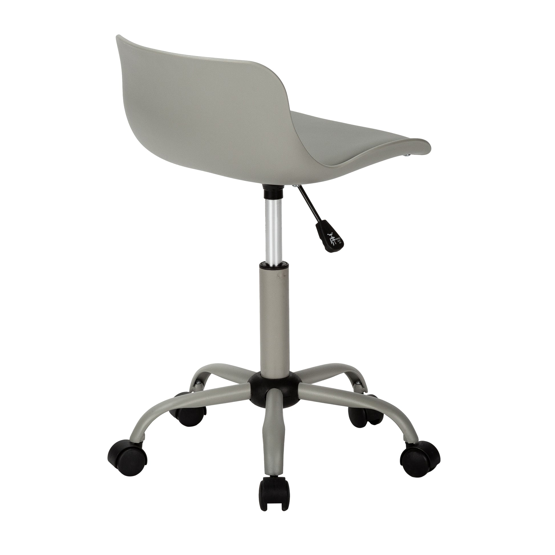 Modern grey ergonomic office chair with adjustable height and swivel base