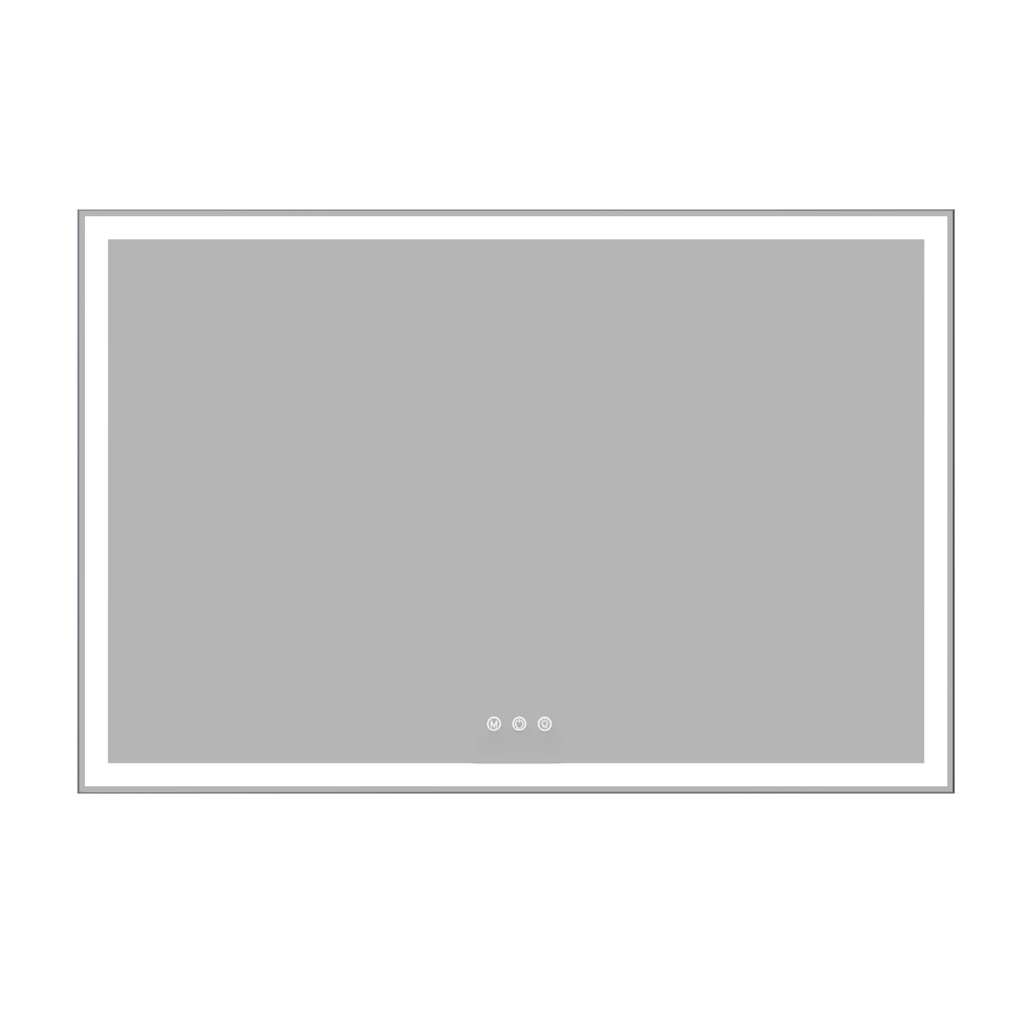 Modern backlit bathroom mirror with touch controls