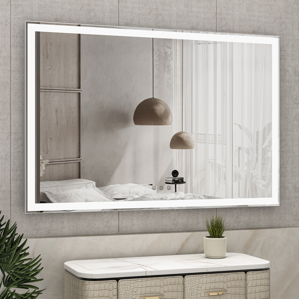 Modern LED vanity mirror with bright integrated lighting