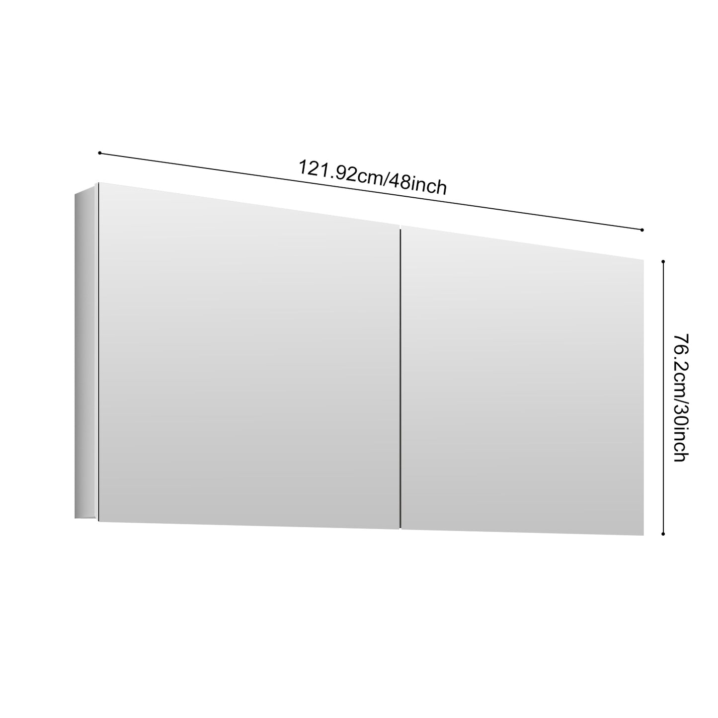 Modern dualpanel medicine cabinet  inches wide  inches tall with mirrored fronts
