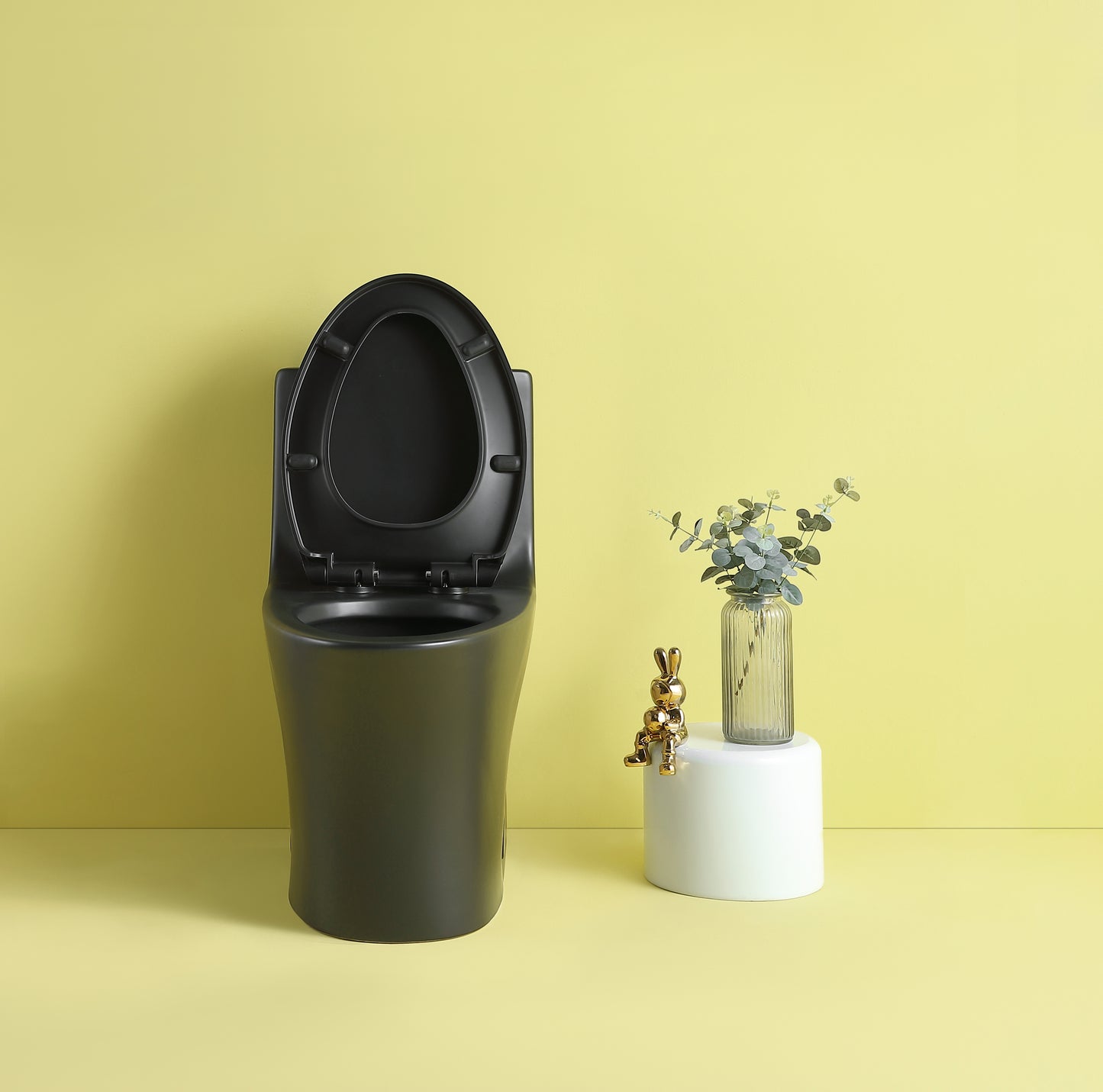 Sleek black onepiece toilet with a matte finish modern design for any bathroom renovation