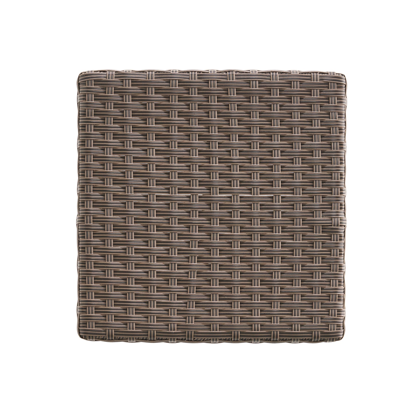 Brown wicker patio chair back with woven texture