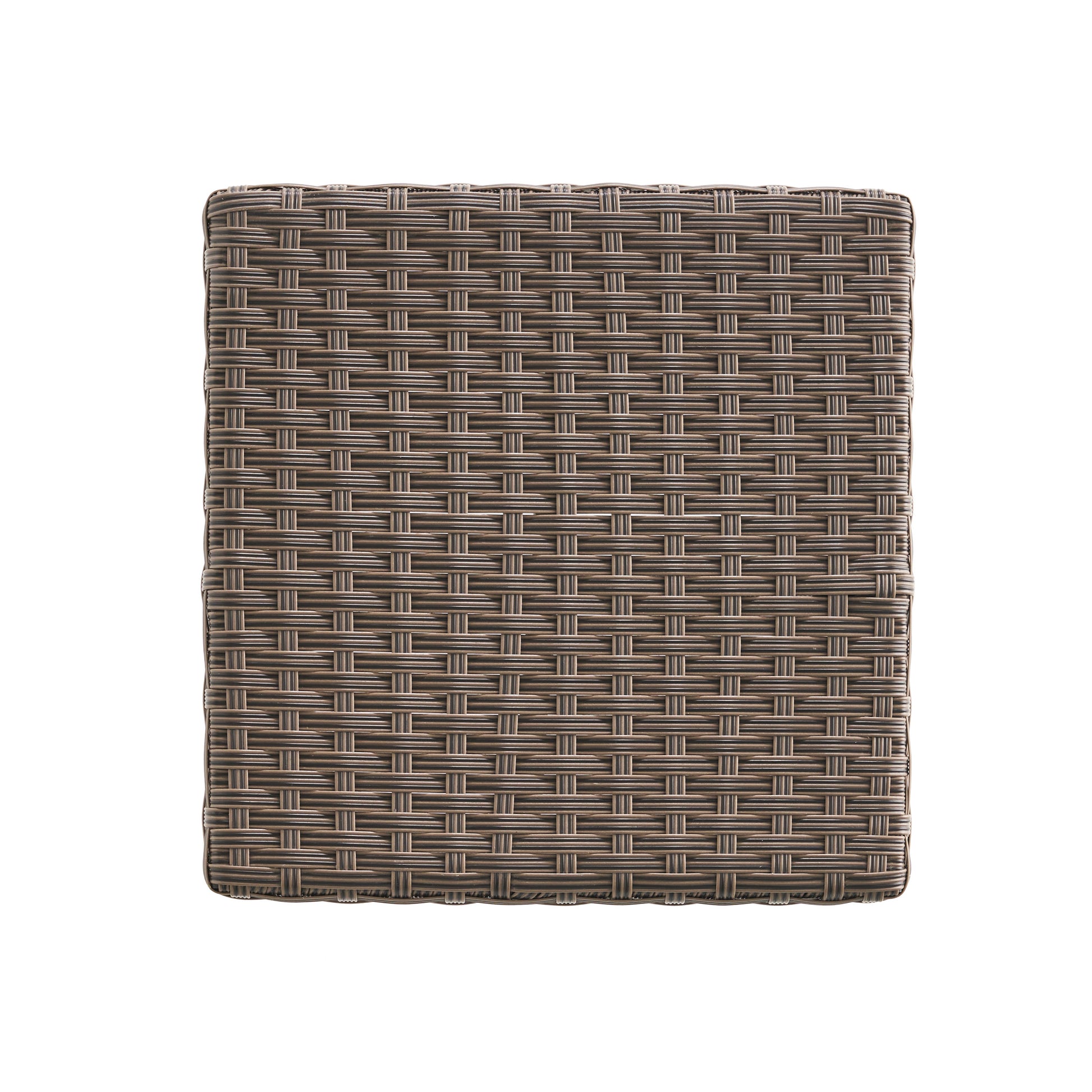 Brown wicker patio chair back with woven texture