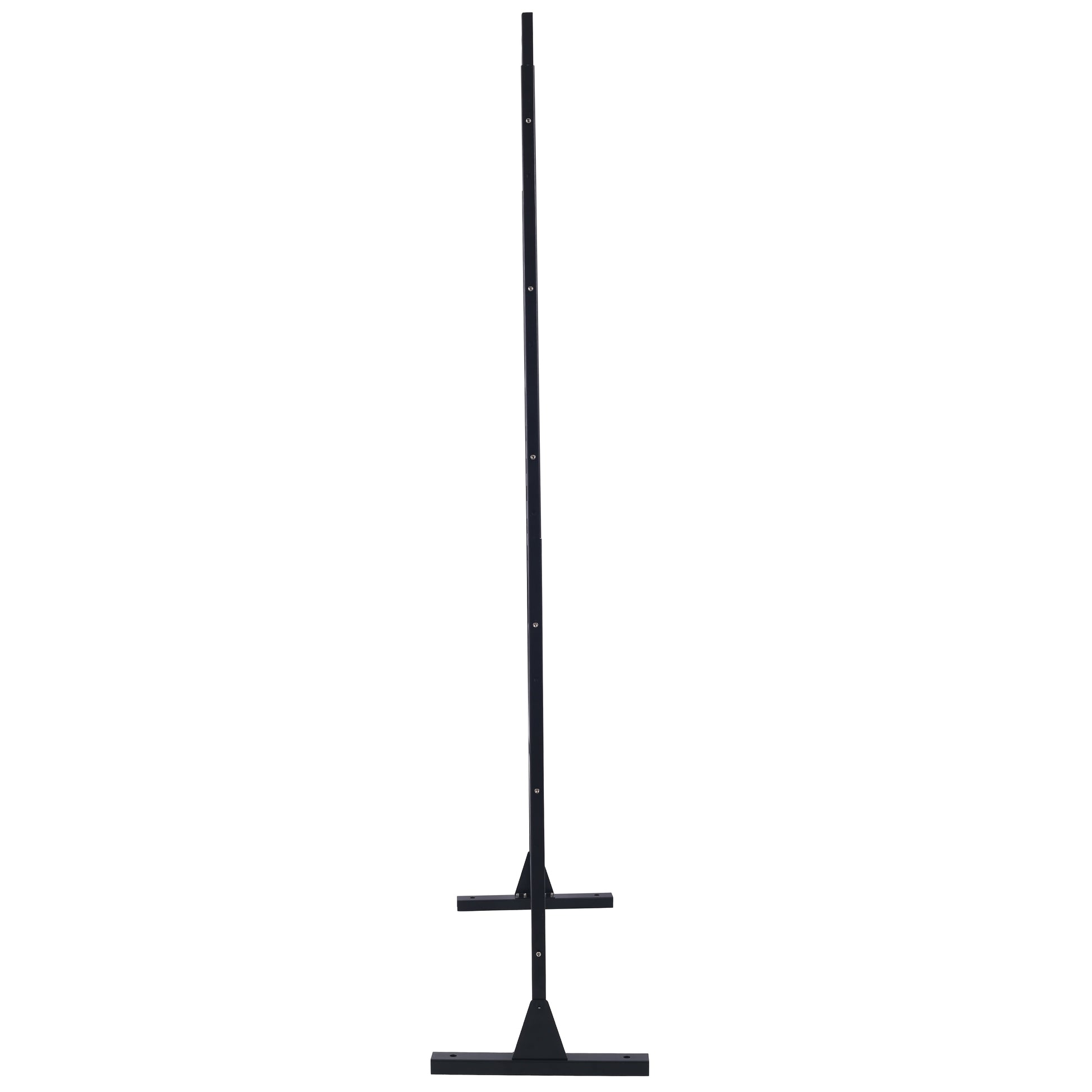 Black adjustable easel stand with sturdy base for artwork