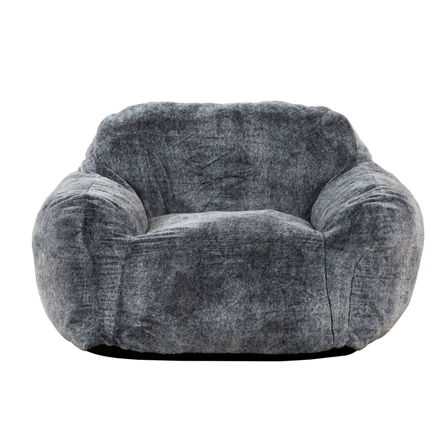 Plush grey bean bag chair soft textured fabric comfortable seating for living rooms