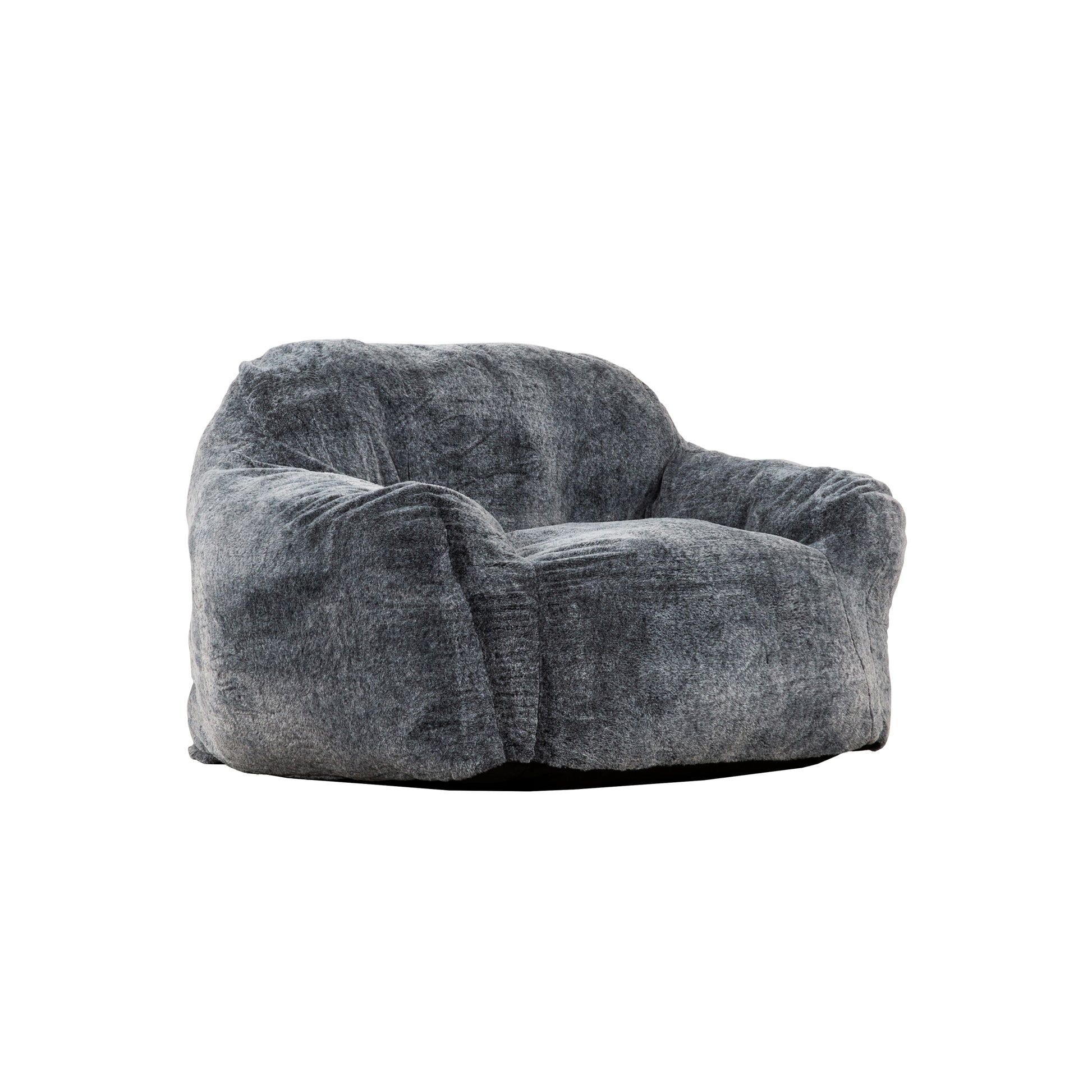 Plush grey bean bag chair with a soft textured fabric for ultimate comfort