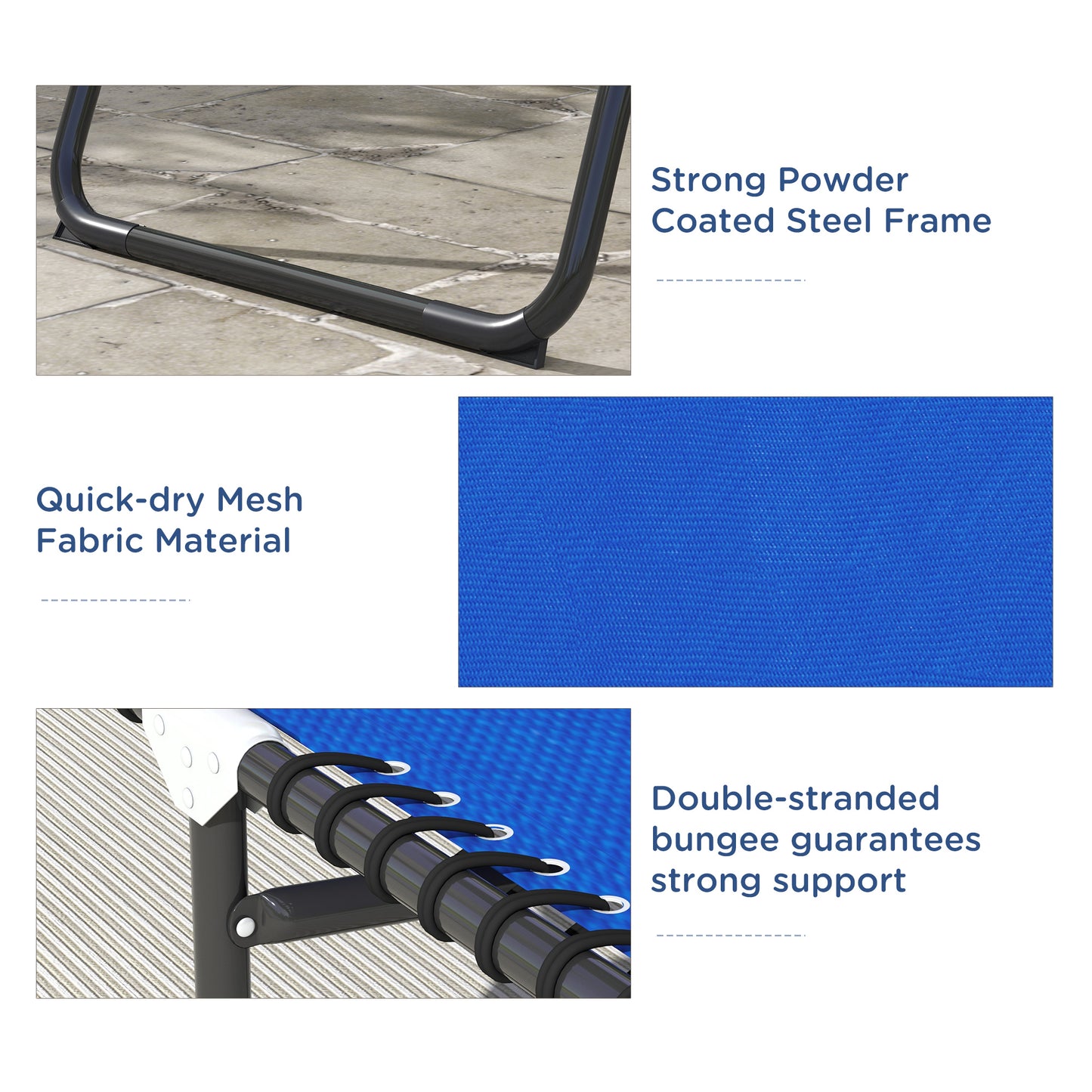 Durable powdercoated steel frame for outdoor chairs providing robust support