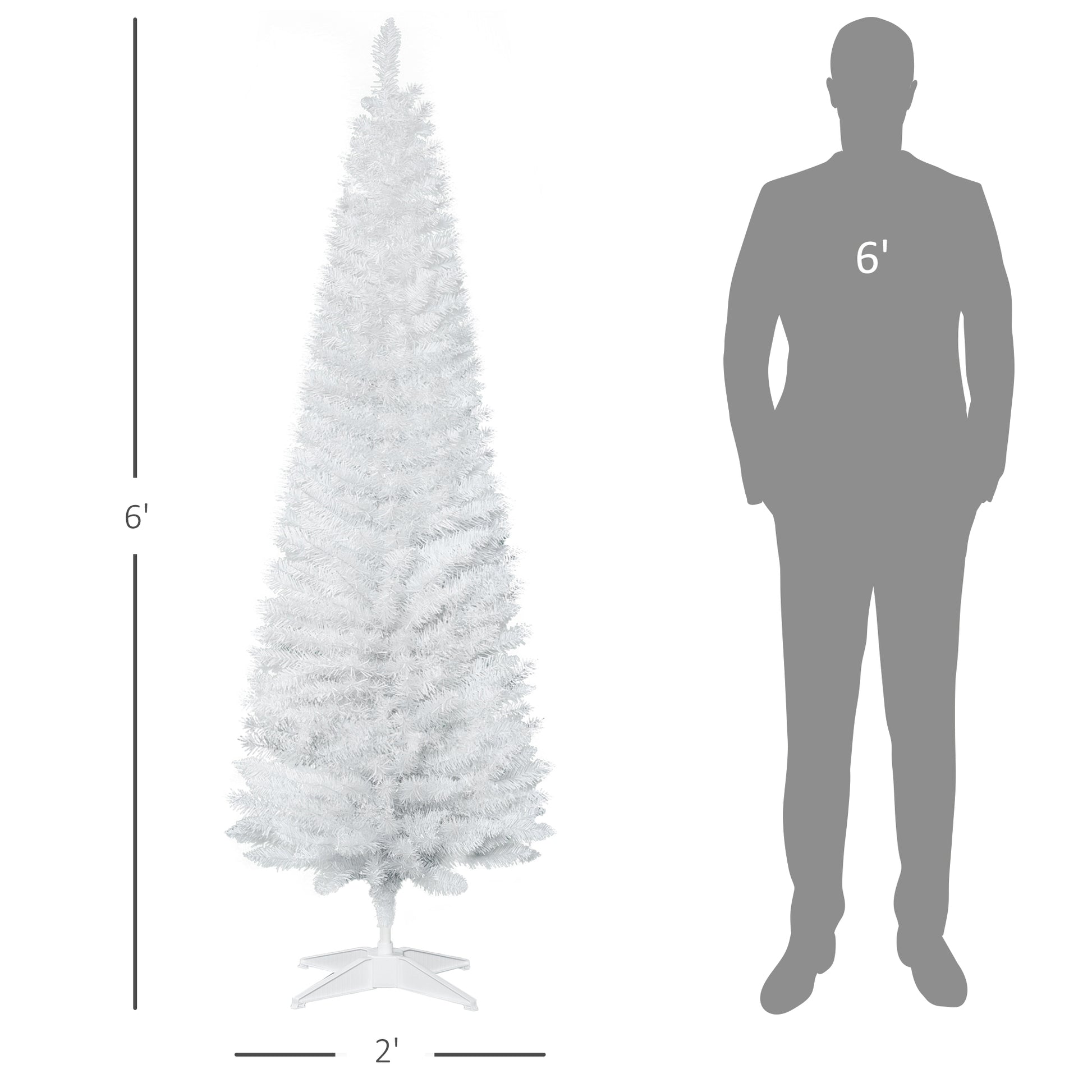 foot tall white artificial Christmas tree for festive decor