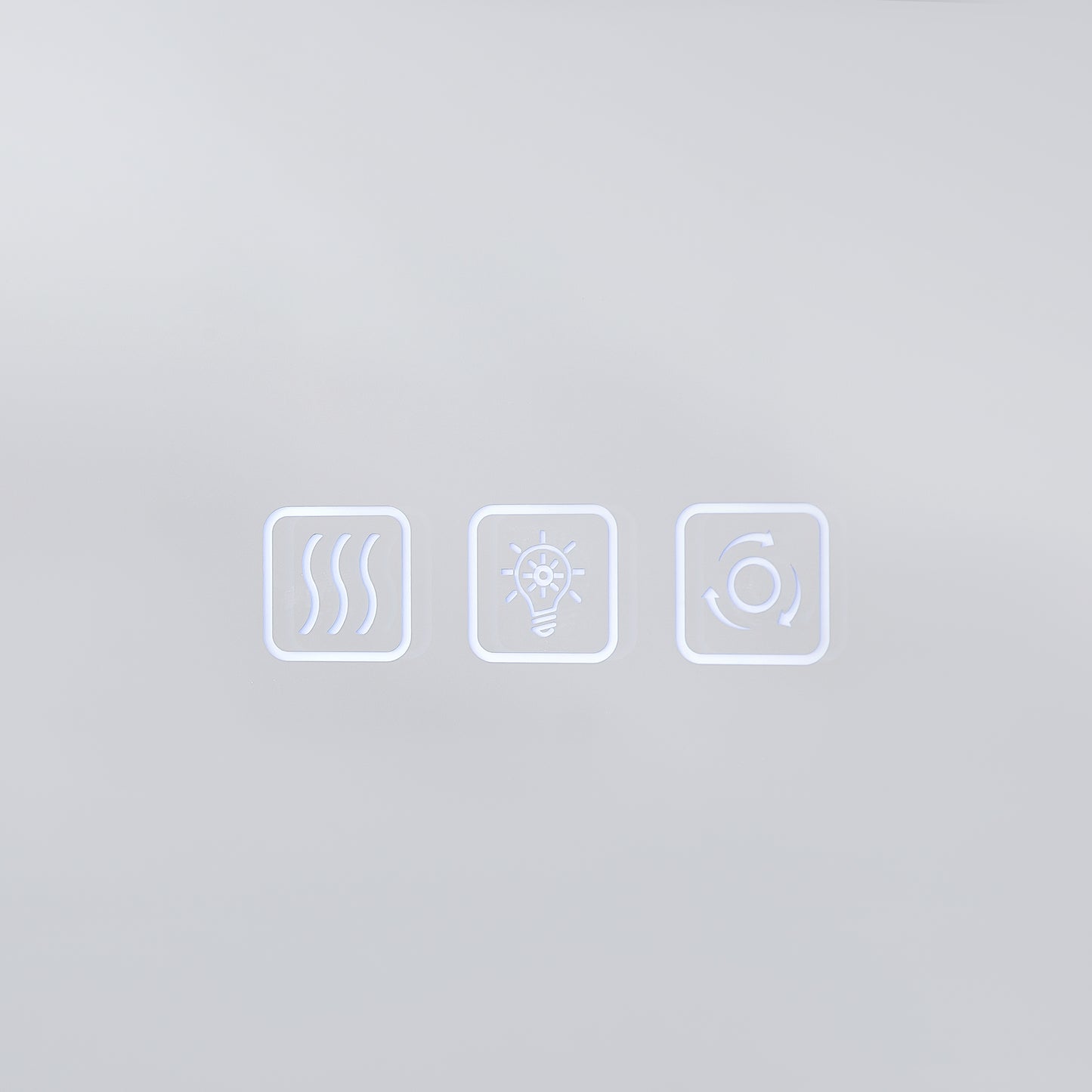 Control panel icons heat light bulb and rotation for smart home appliances