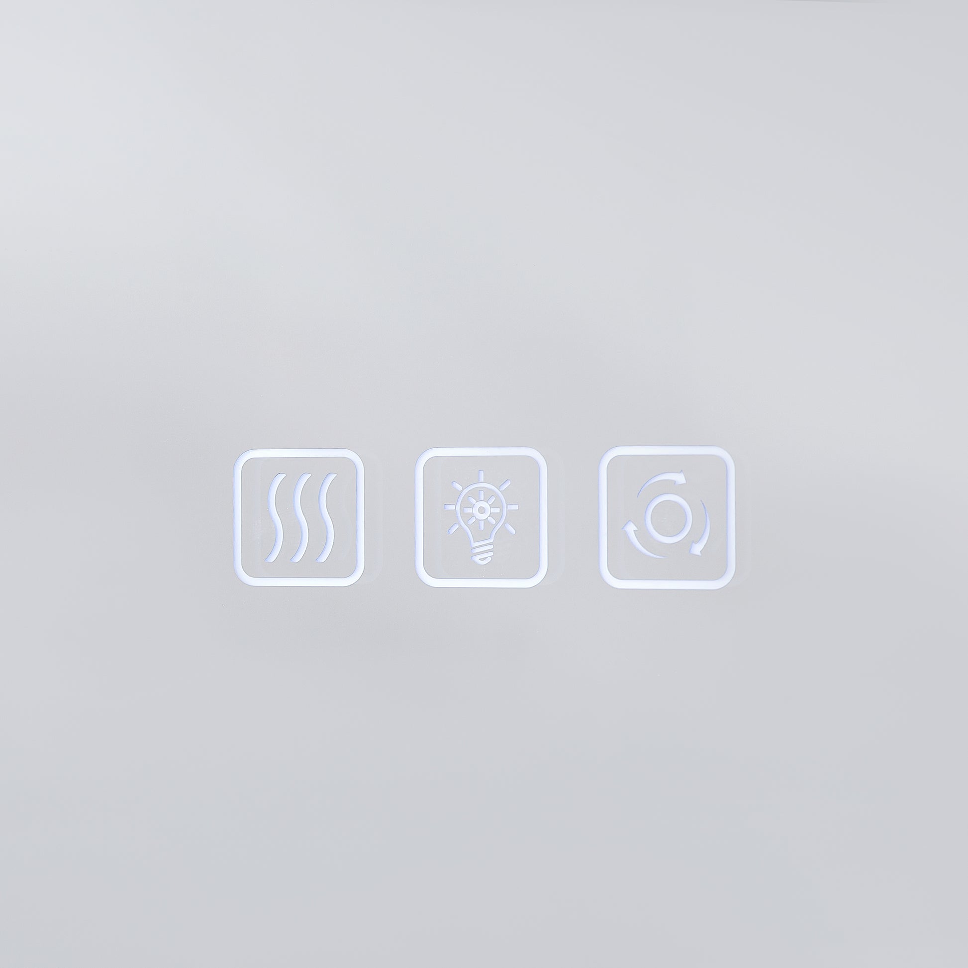 Control panel icons heat light bulb and rotation for smart home appliances