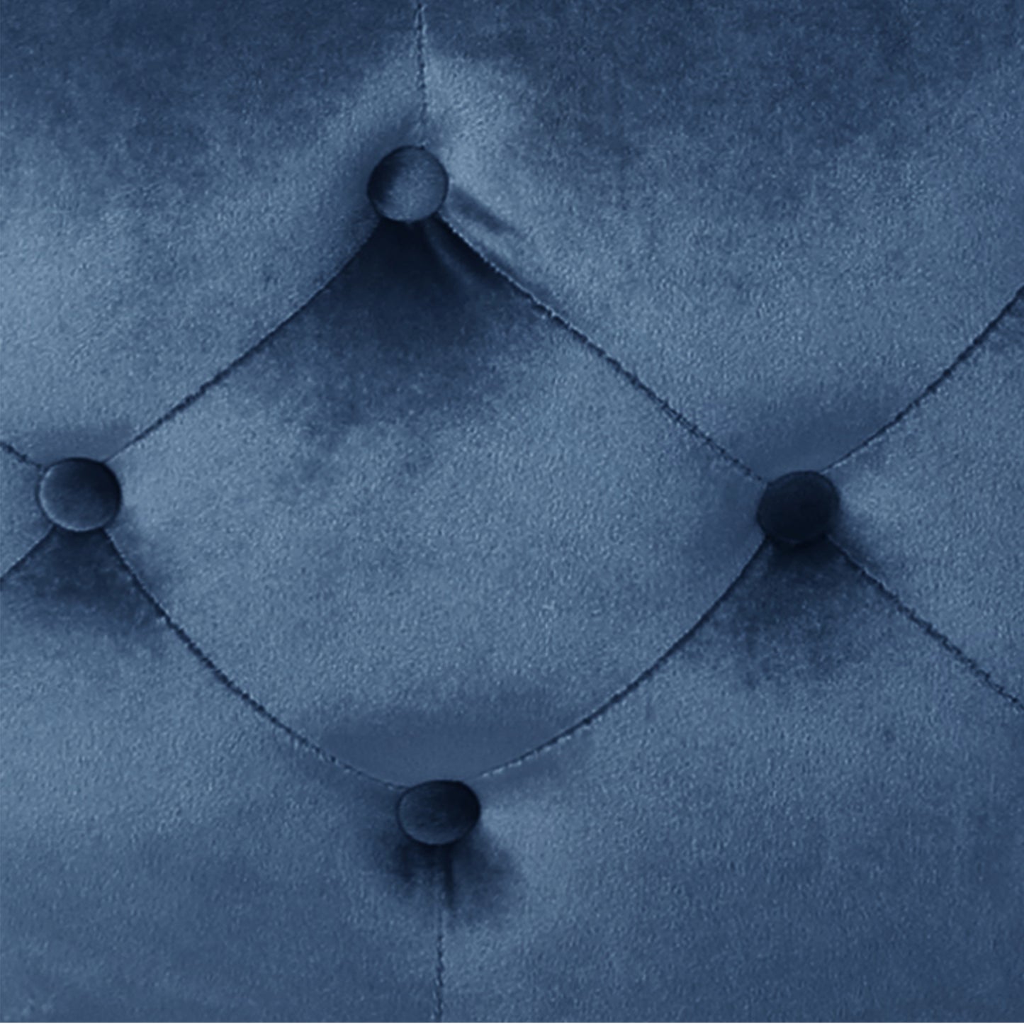 Dark blue velvet tufted fabric detail