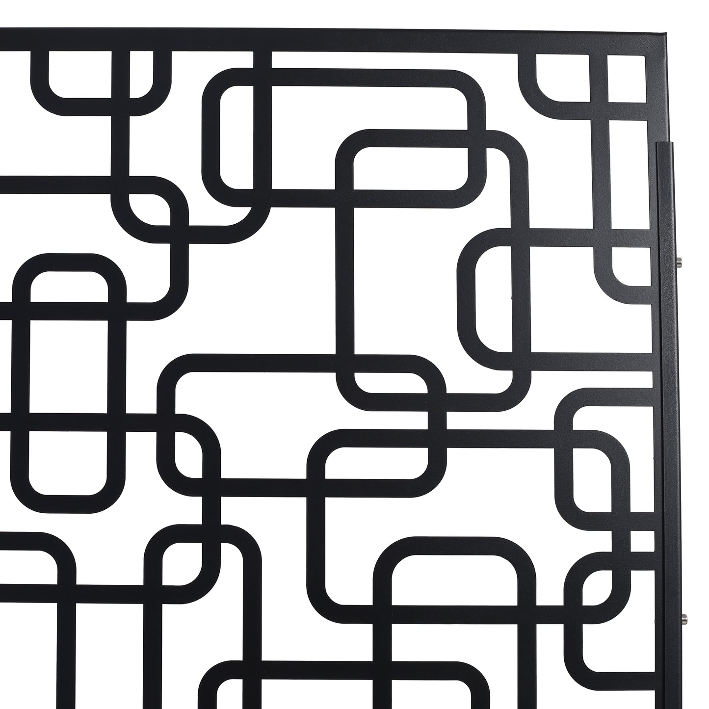 Black metal decorative panel with modern abstract geometric pattern