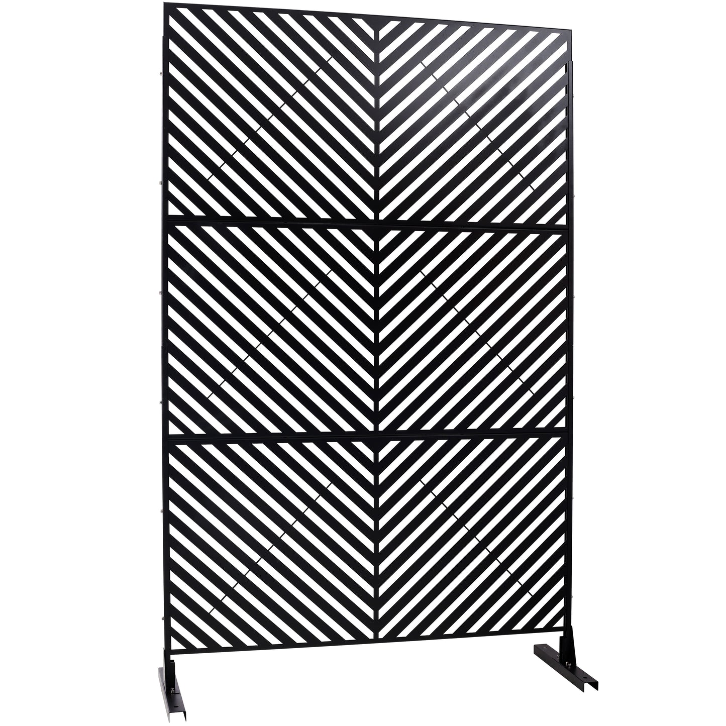 Black metal decorative screen with chevron pattern modern outdoor decor