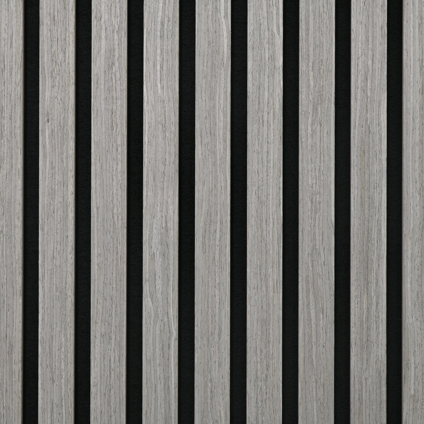 Light gray wood slat panel with black felt backing