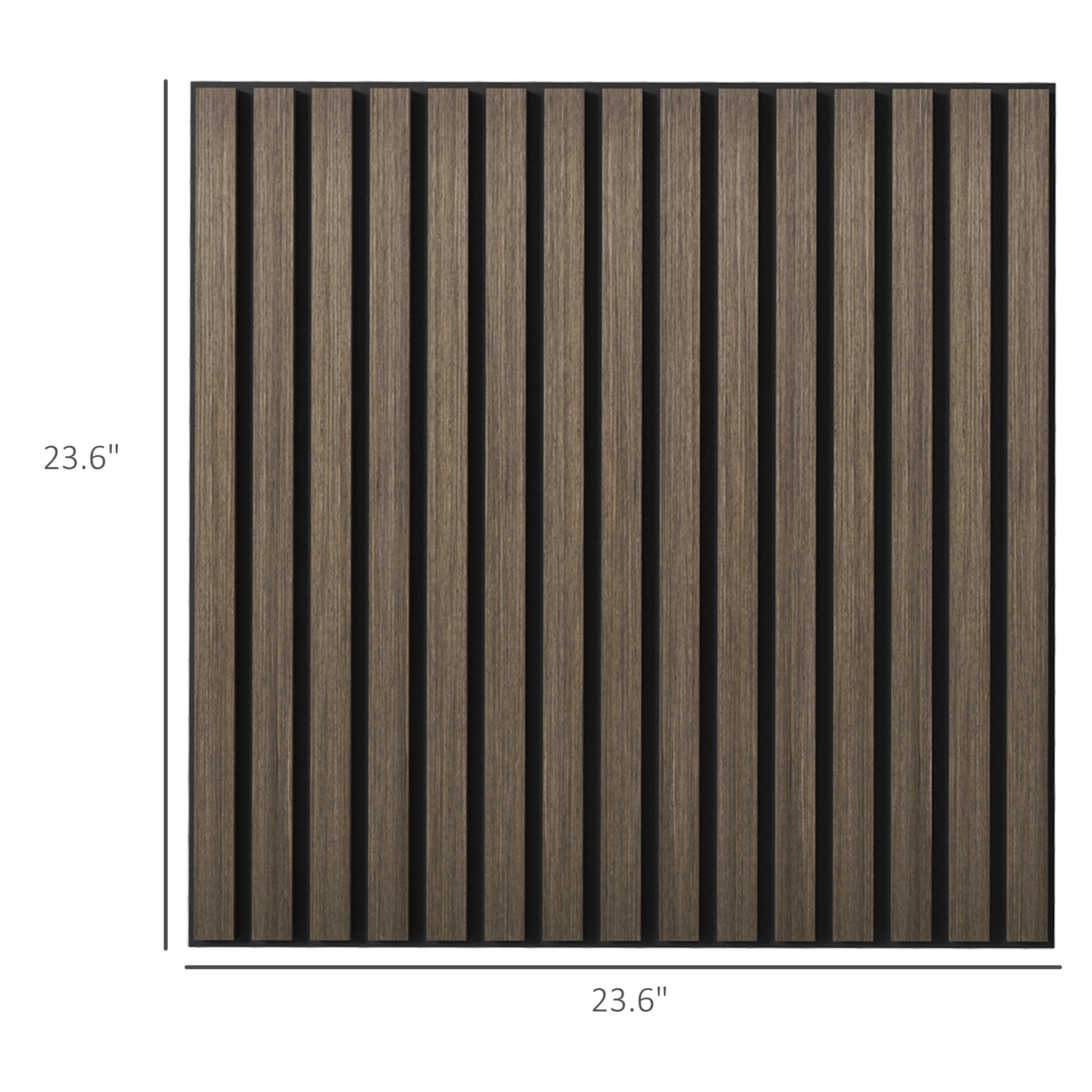 inch oak wood slatted wall panel with black felt backing for acoustic treatment
