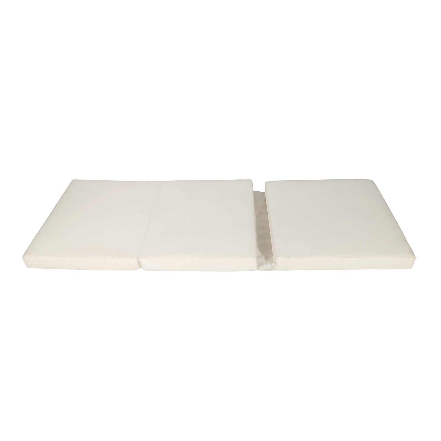 Threepanel white foldable futon mattress for comfortable seating or sleeping