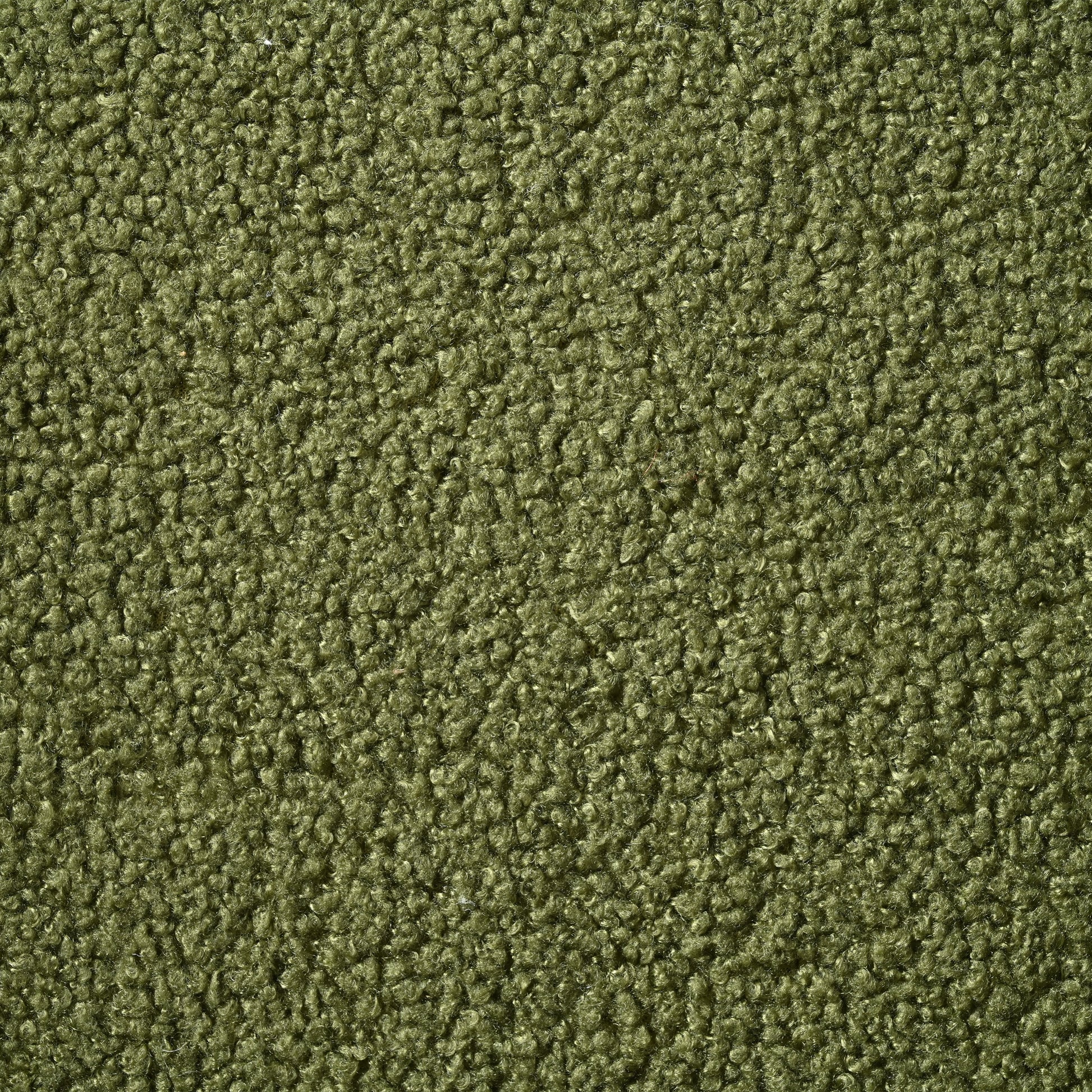 Closeup of a textured olive green sherpa fabric perfect for cozy apparel