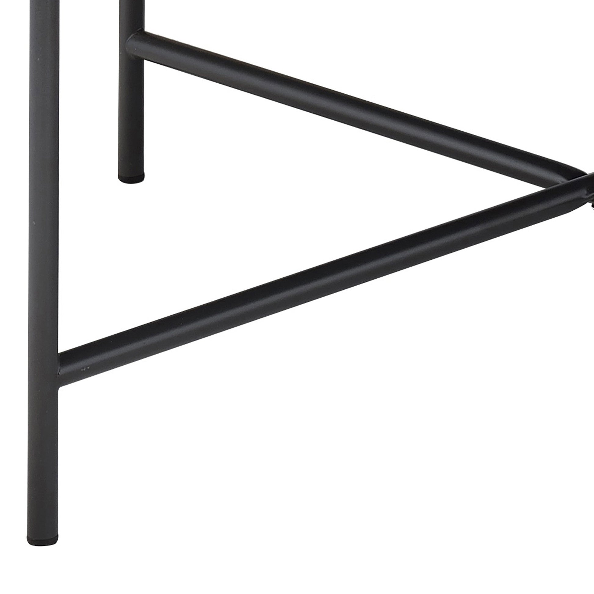 Black metal table legs with a geometric support structure modern design