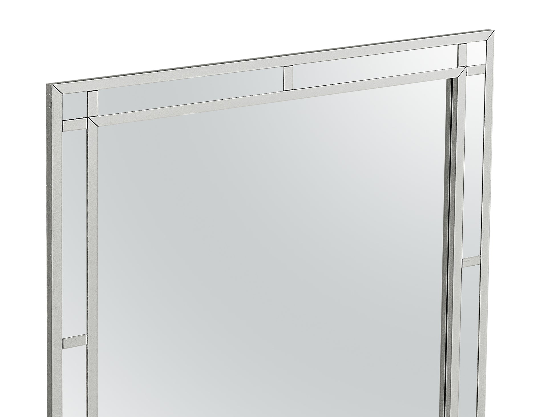 Modern mirrored accent frame with beveled edges