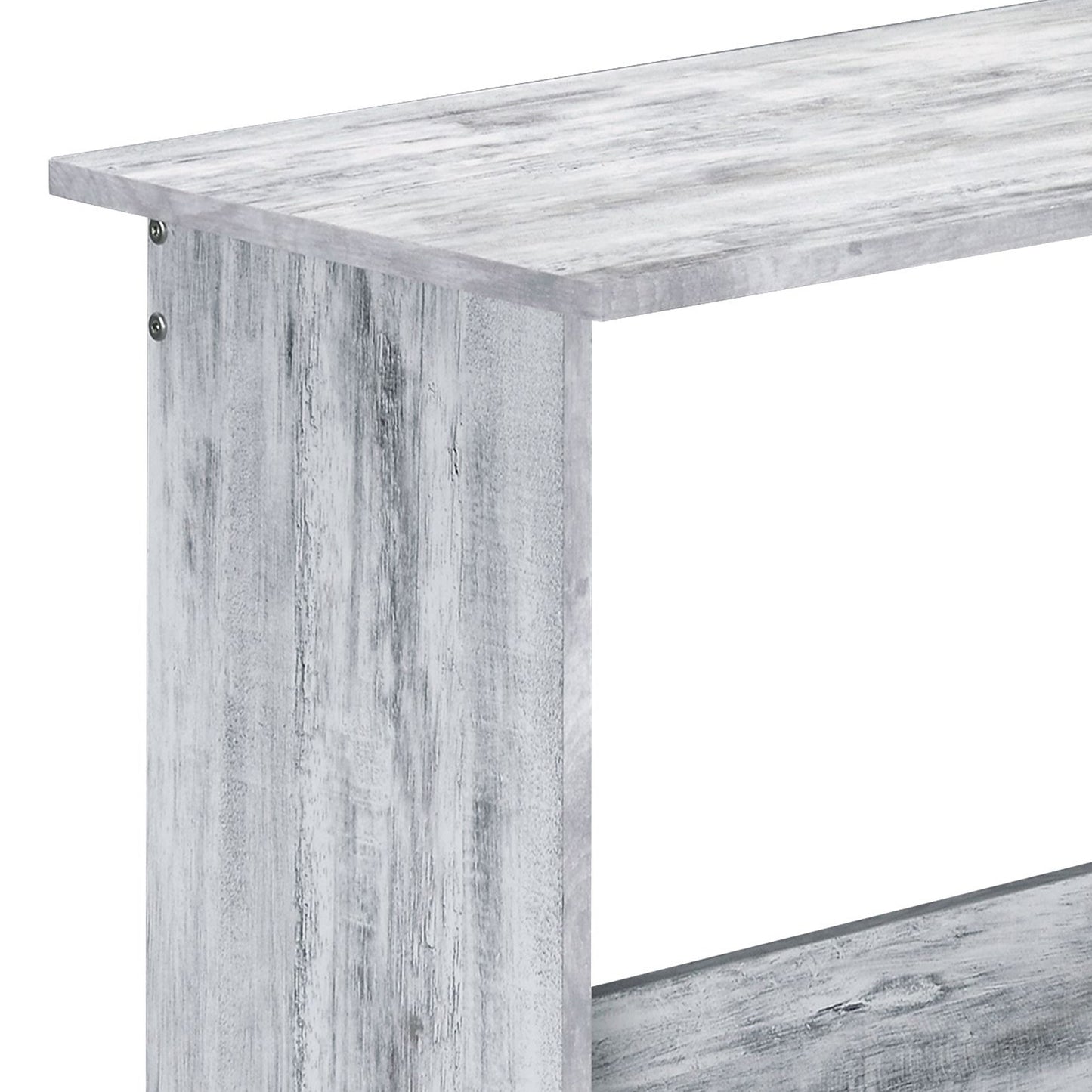 Distressed white wood console table modern farmhouse style clean lines