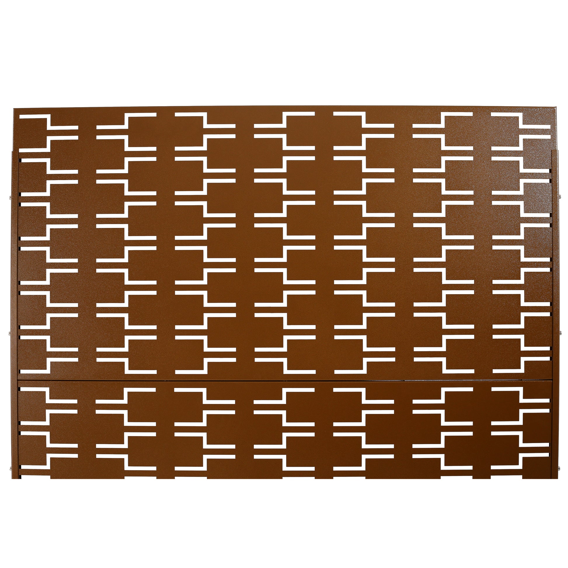 Bronze decorative metal screen panel with a geometric lasercut pattern