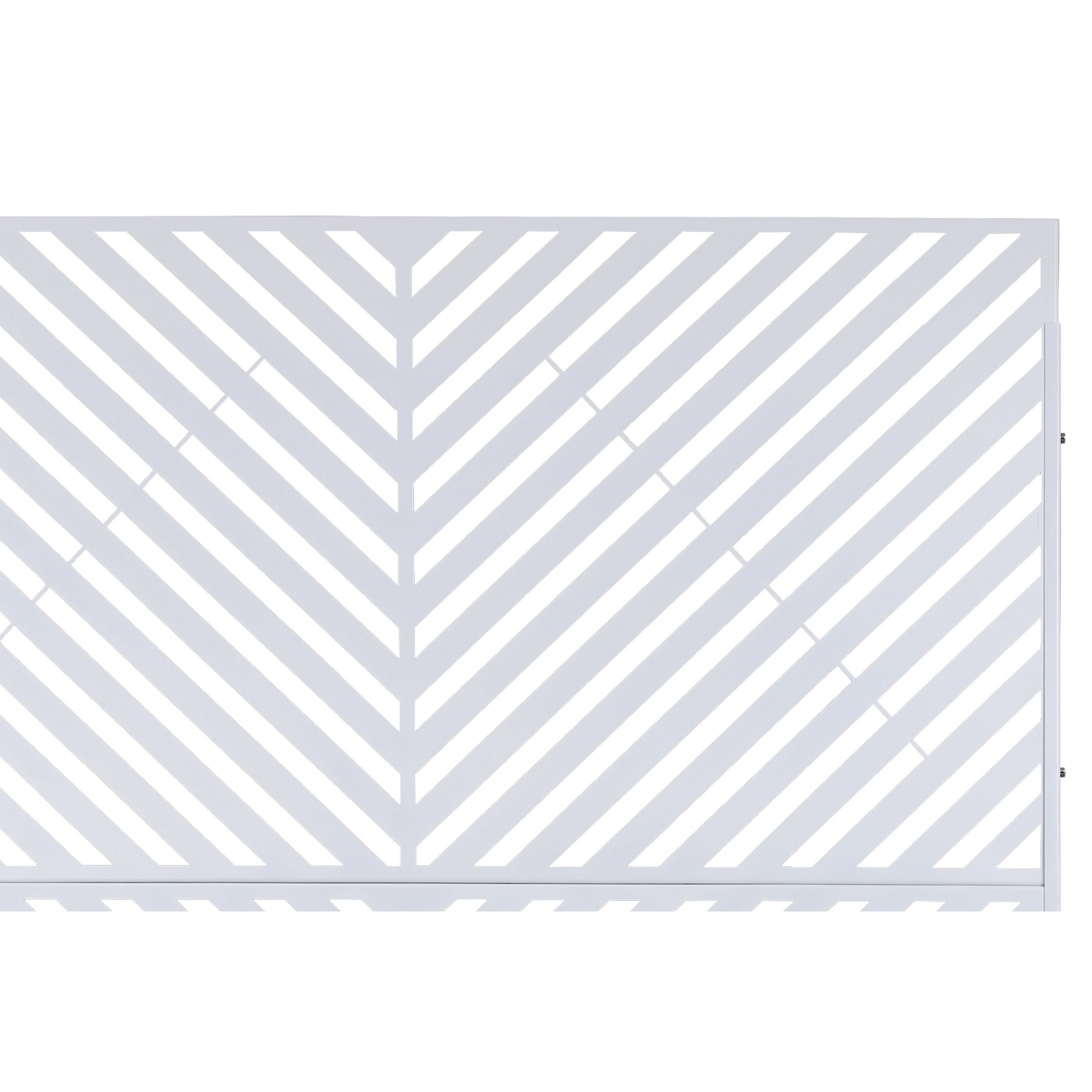 Modern white decorative screen with chevron pattern