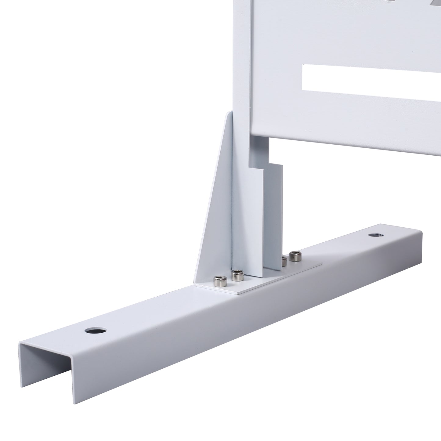 White metal mounting bracket with bolted base and angled support