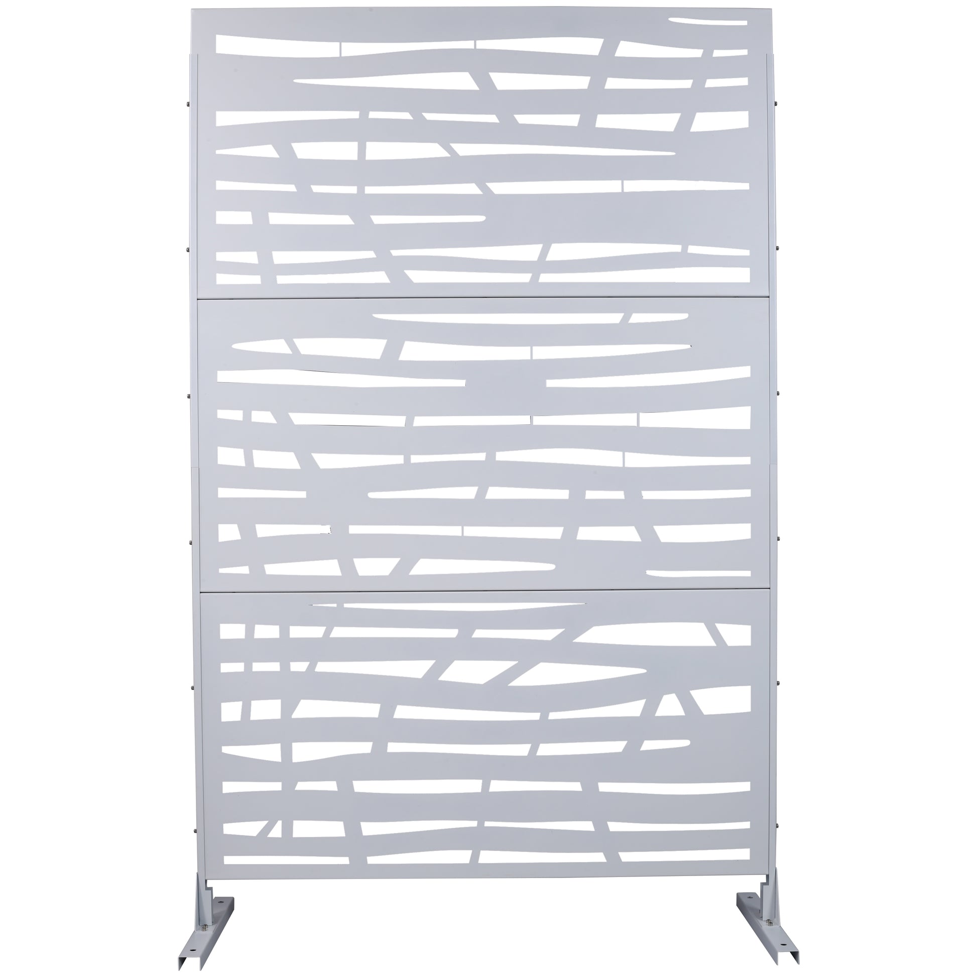 Modern grey decorative garden screen with abstract pattern ideal for privacy