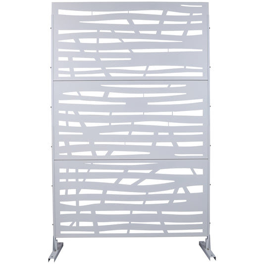 Modern grey decorative garden screen with abstract pattern ideal for privacy