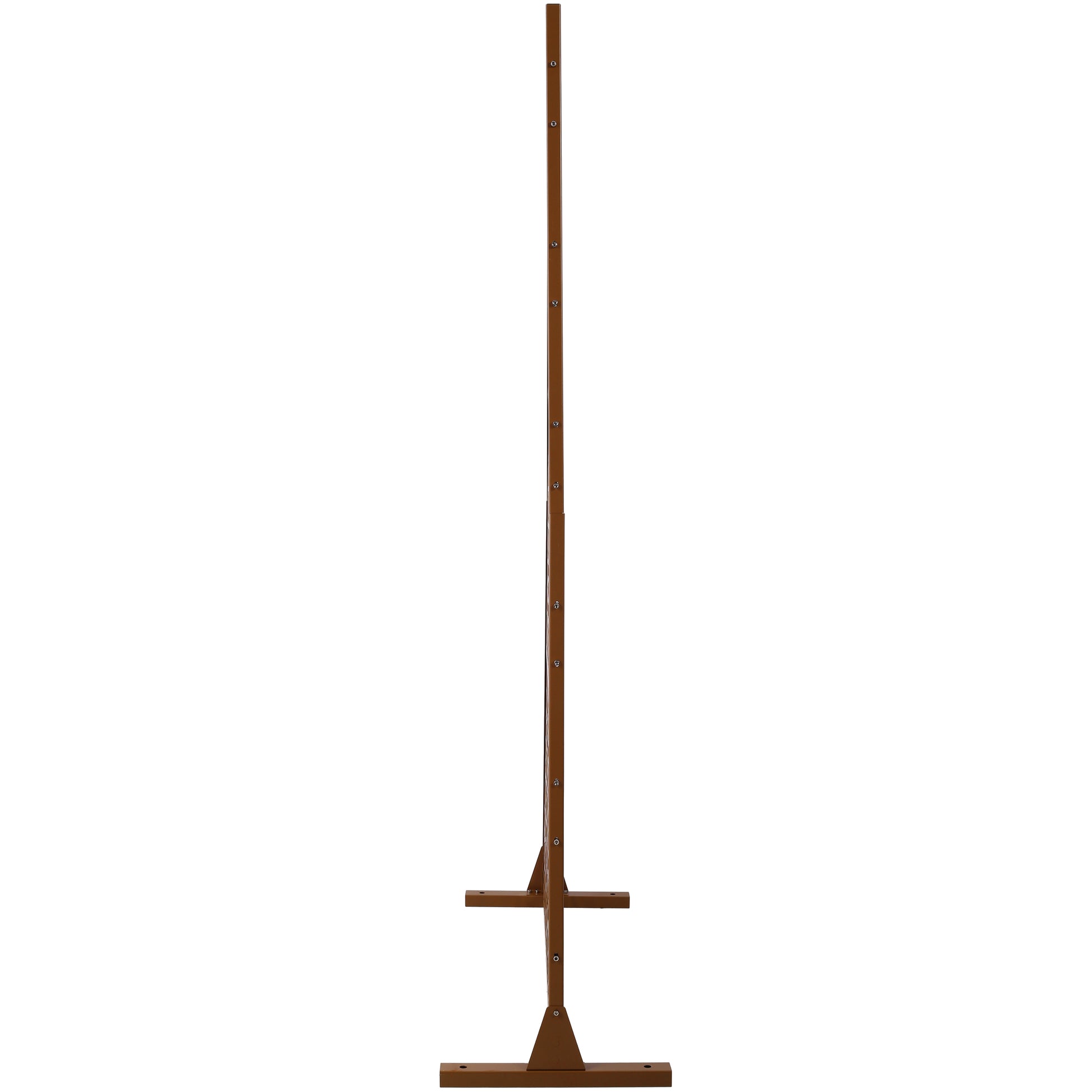 Dark brown wooden easel with adjustable height for artists