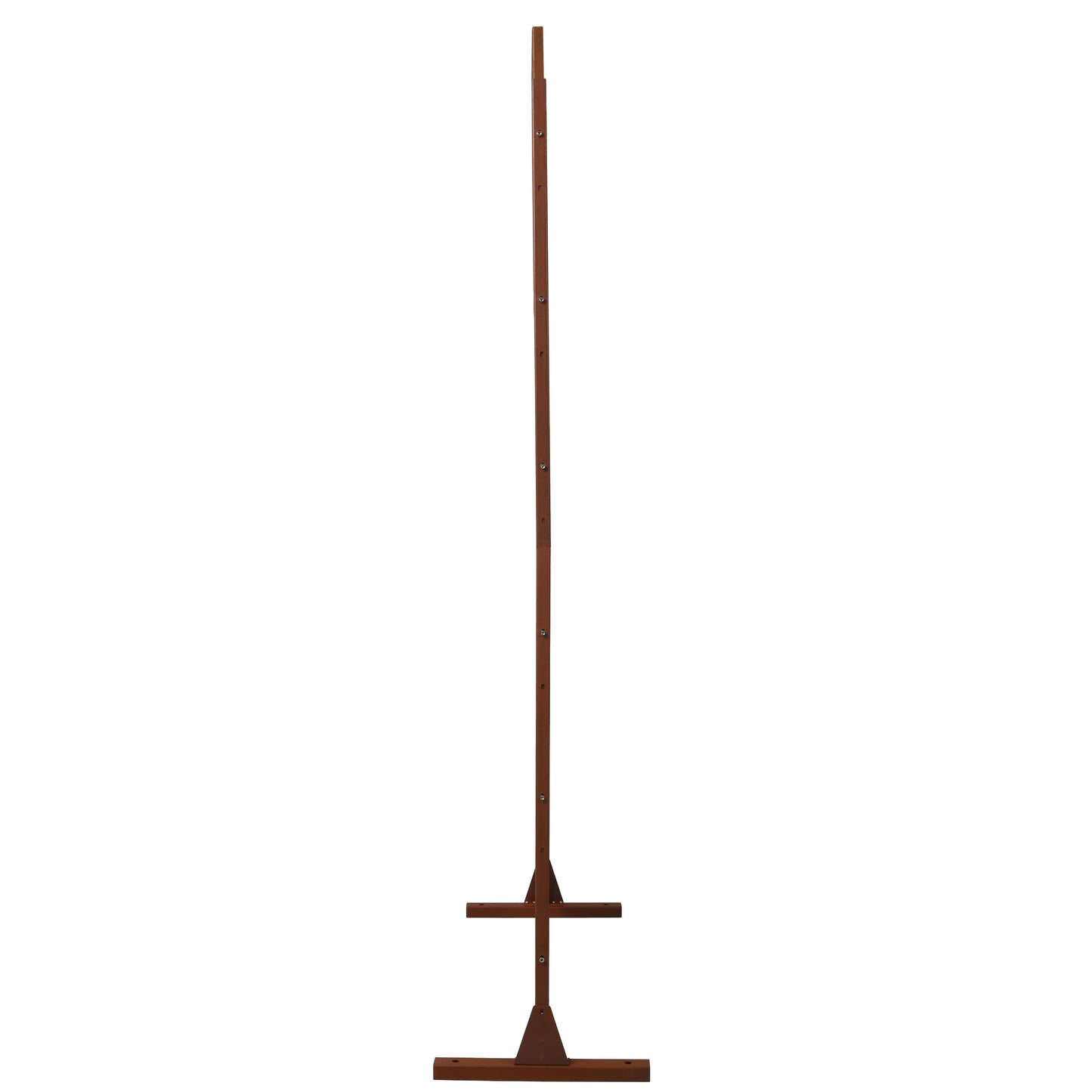 Adjustable wooden easel with a dark brown finish for artists