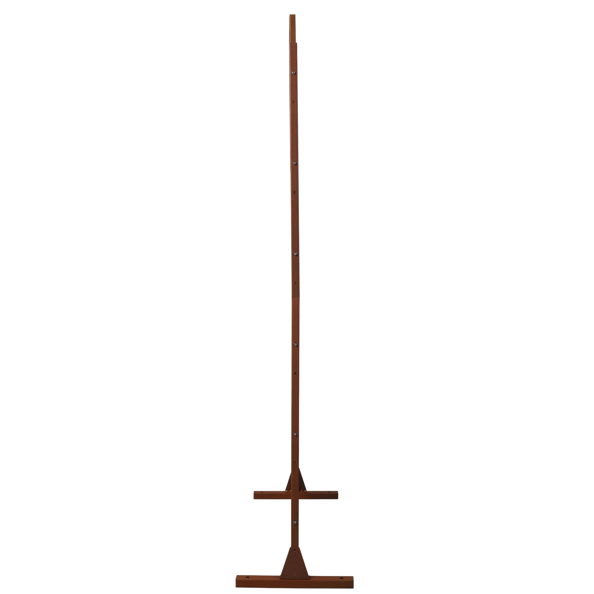 Adjustable wooden easel with a dark brown finish for artists