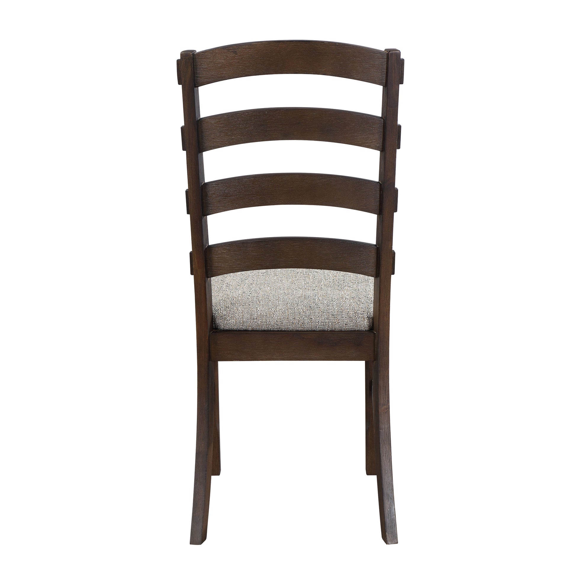 Dark wood dining chair with upholstered seat
