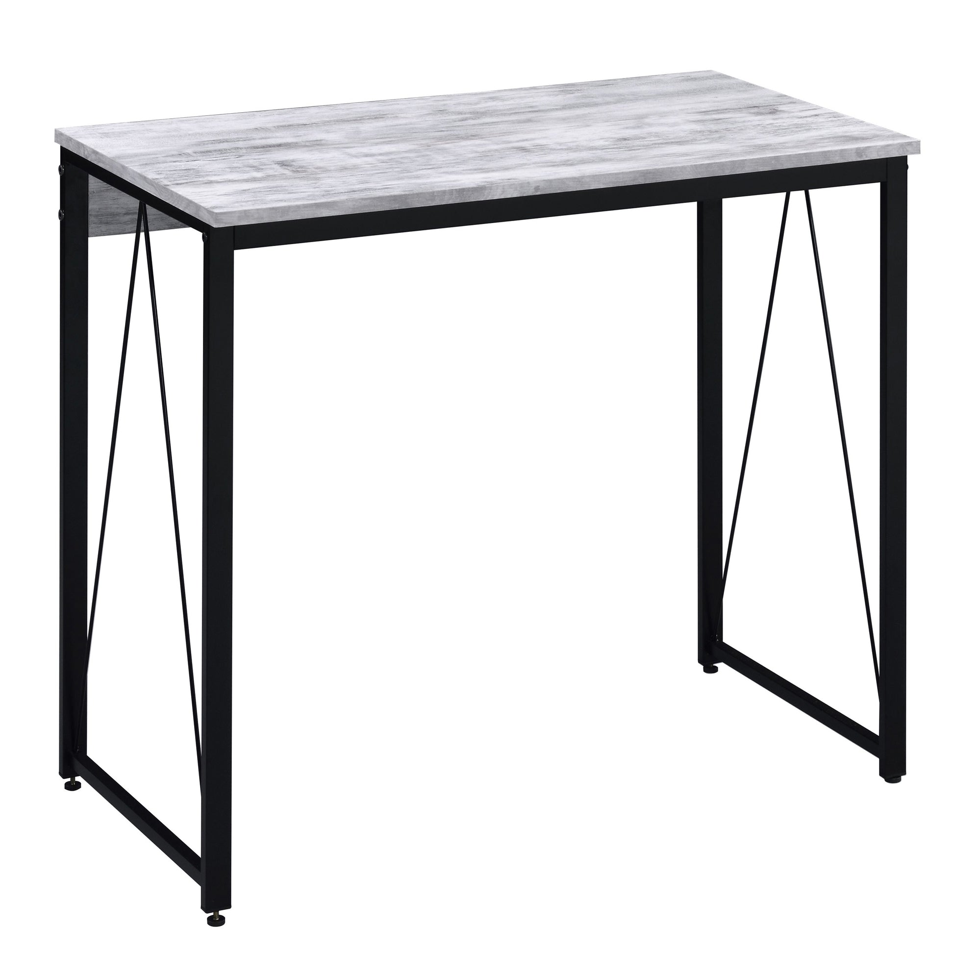 Rustic wood top desk with black metal legs ideal for home office setups