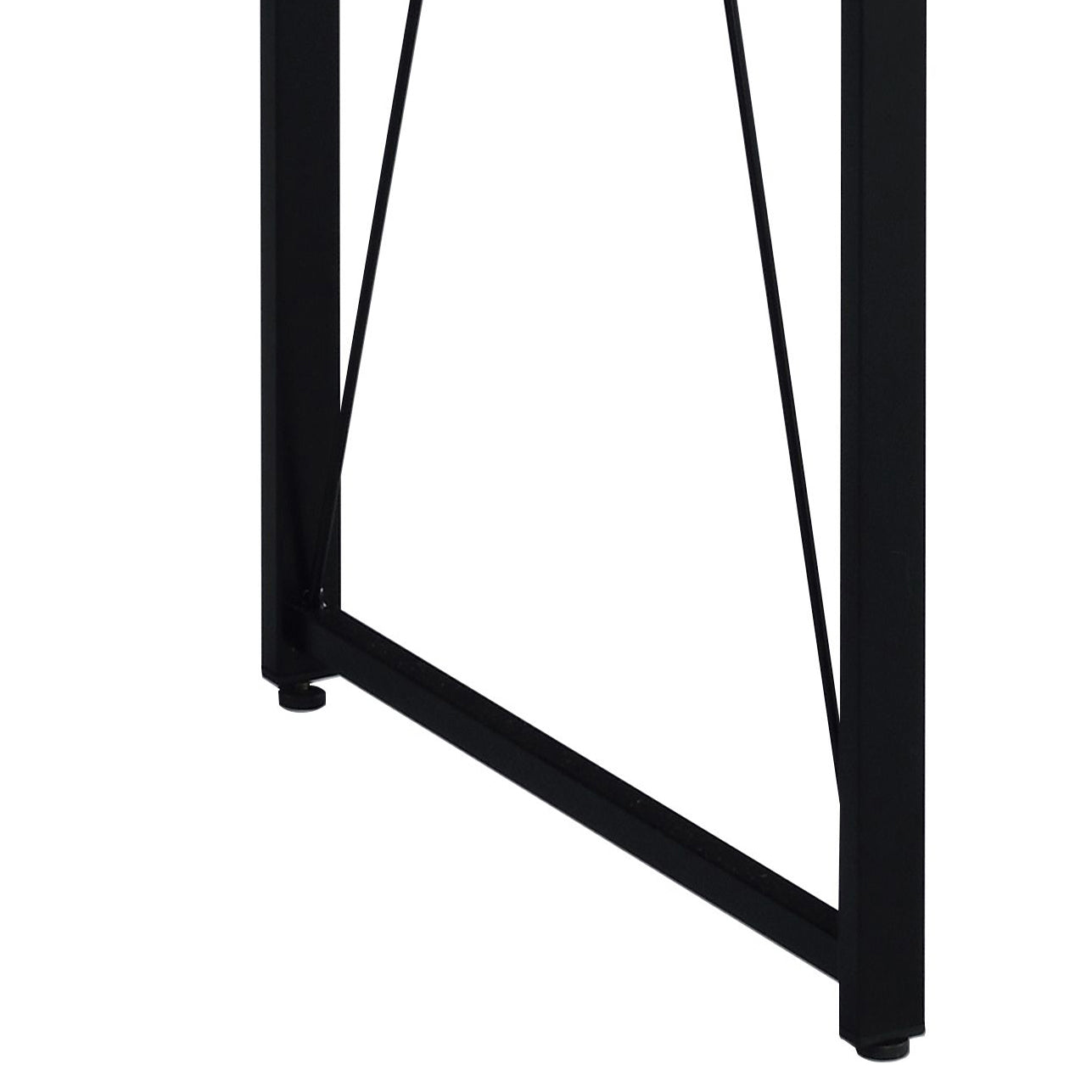 Modern black metal table leg with adjustable foot