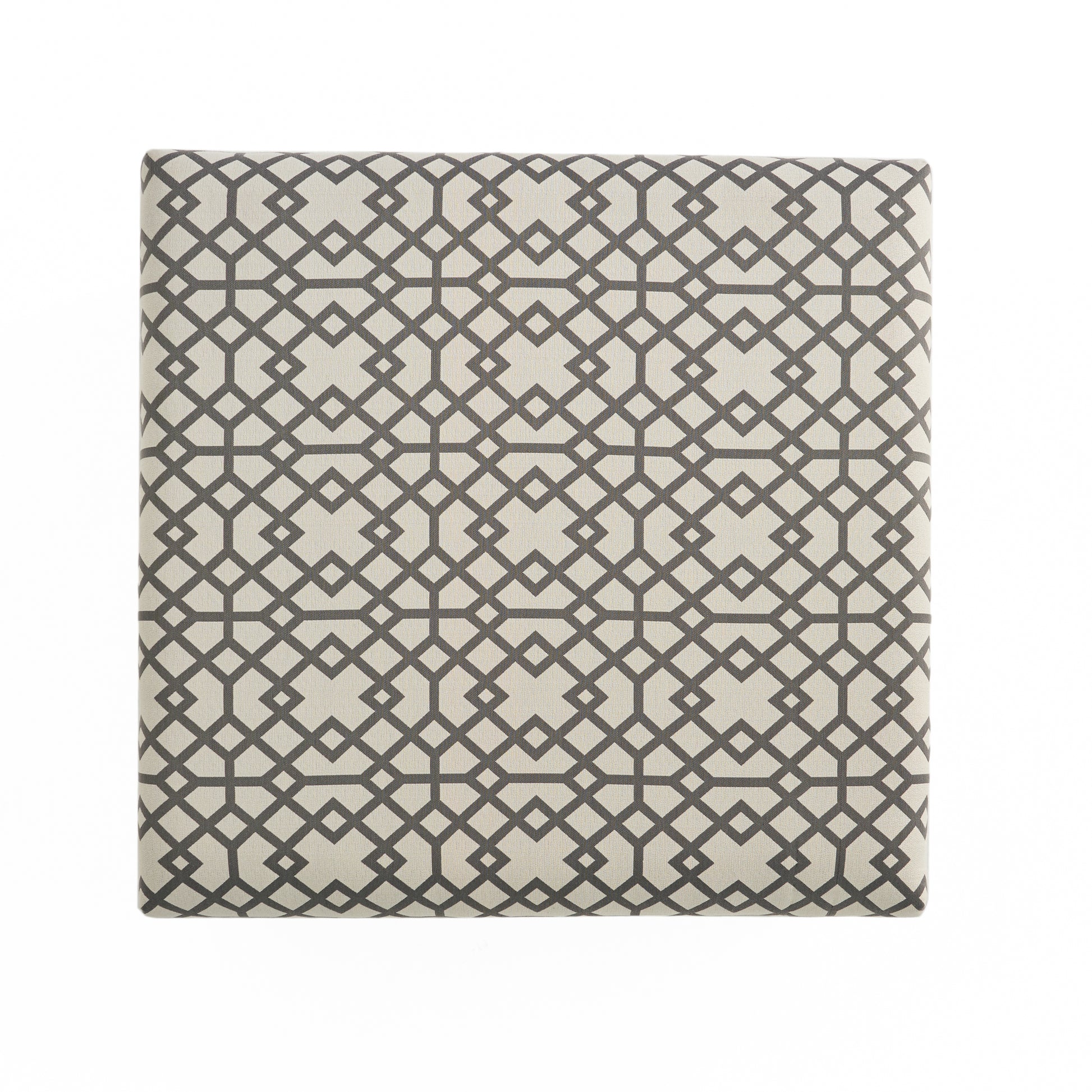 Cream and grey geometric patterned fabric swatch
