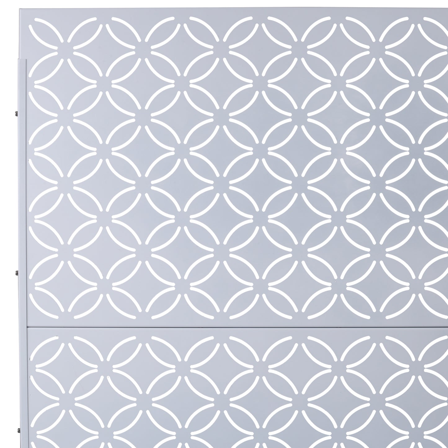 Light gray decorative screen with white interlocking circles pattern