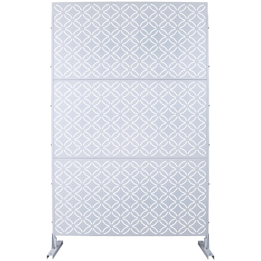 Light gray outdoor privacy screen with interlocking circular pattern