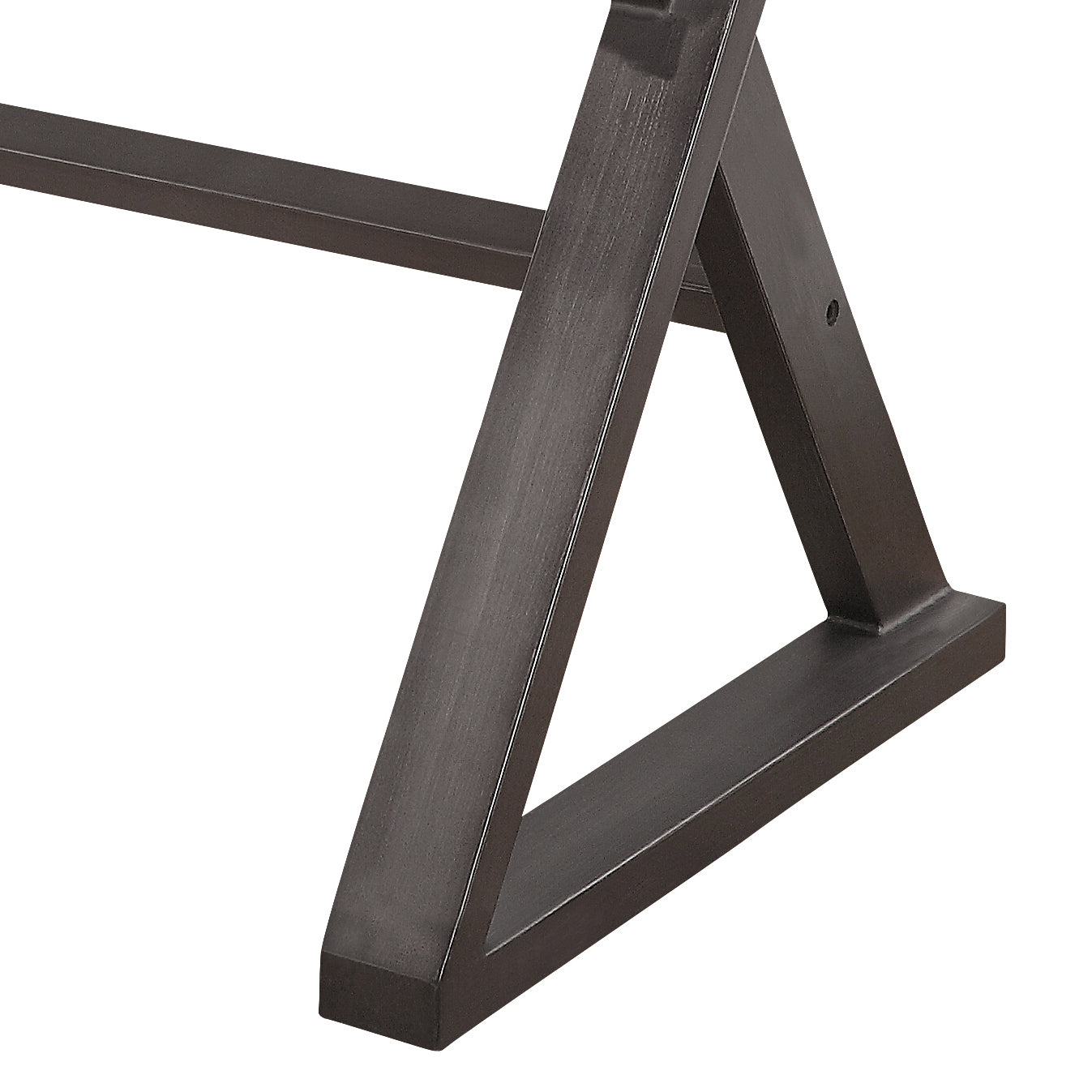 Dark metal table leg with angled supports modern industrial design