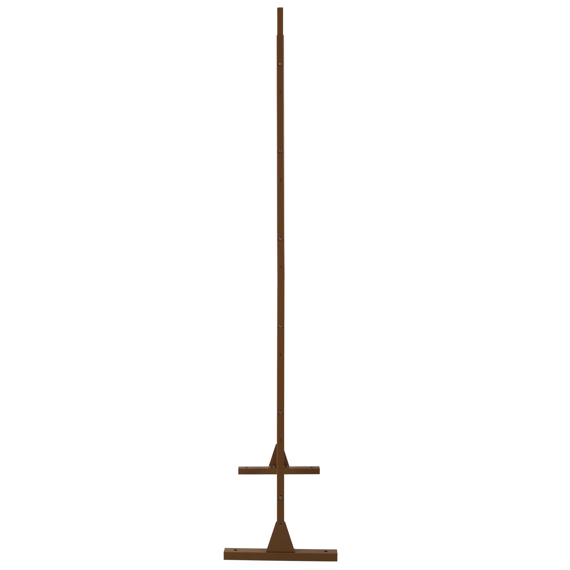 Brown metal easel with adjustable height for artists