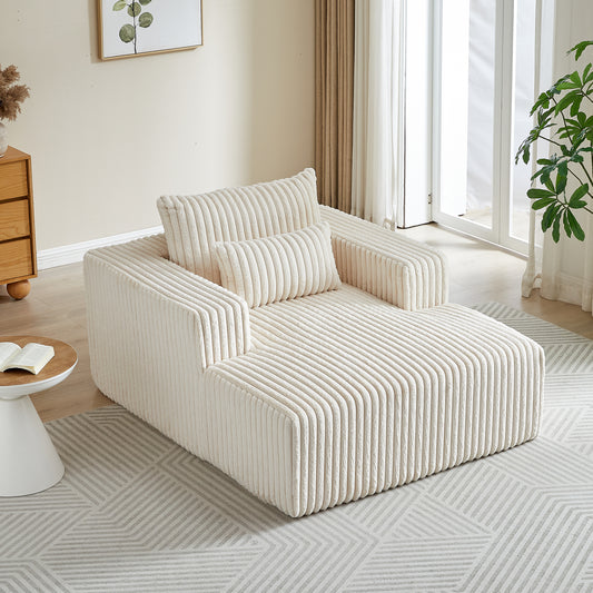Cream corduroy modular sofa with plush cushions perfect for living rooms