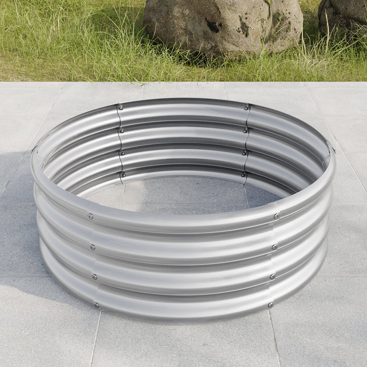 Galvanized steel raised garden bed circular design  tiers for planting