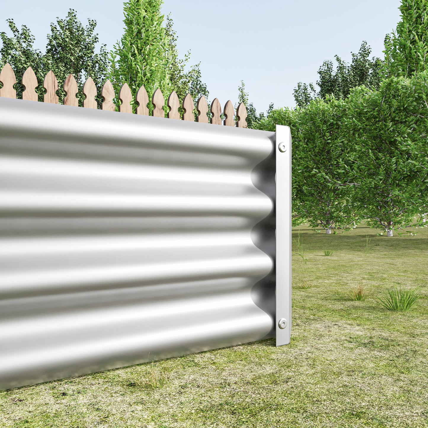 Corrugated galvanized steel raised garden bed durable and modern for urban gardening